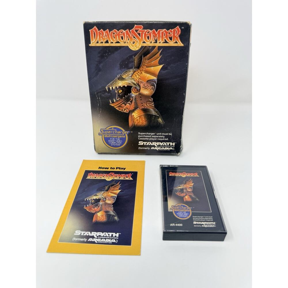 Dragon Stomper Atari 2600 Starpath Supercharger Complete CIB Tested